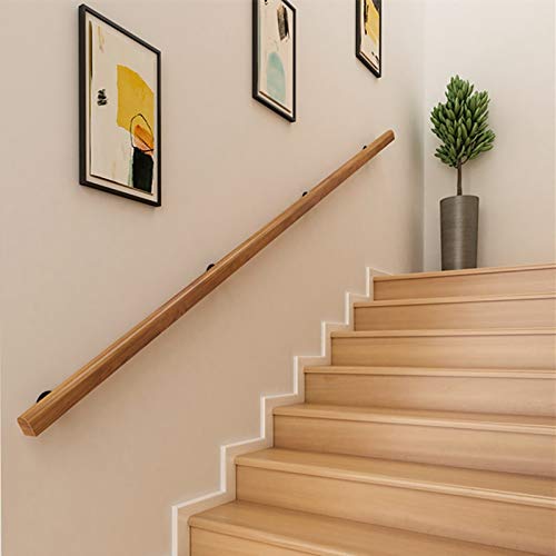 GJIF Treppenhandlauf, Handlauf 30-400 Cm, Rutschfestes Massivholz-Treppengeländer, Home Interior Loft Gegen Die Wand Älterer Handlauf(Size:140cm) von GJIF