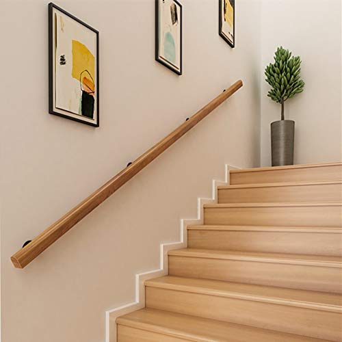 GJIF Treppenhandlauf, Handlauf 30-400 Cm, Rutschfestes Massivholz-Treppengeländer, Home Interior Loft Gegen Die Wand Älterer Handlauf(Size:200cm) von GJIF