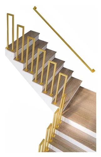 U-förmiger Treppengeländer-Handlauf, rutschfeste Haltegriffe aus goldenem Schmiedeeisen für Villen/Wohnungen/Korridor, sicherheitssicheres Treppengeländer für Babys und Haustiere, gewerblich von GJKKNKJ