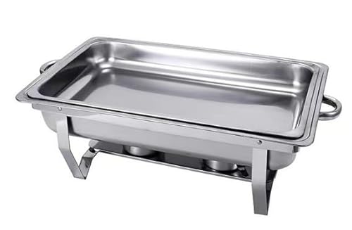 9L Speisenwärmer, Edelstahl Chafing Dish mit 1x 1/1 GN-Schale, Buffet-Mahlzeitwärmer - Ideal für Catering, Buffet & Party (Silber, 1x 1/1 GN-Behälter) von GJKQRJ