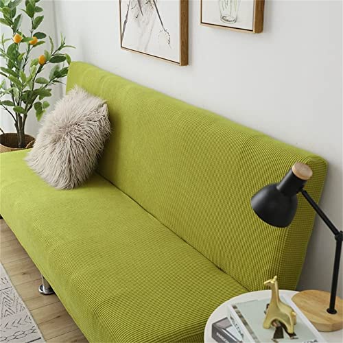 GJLJYJY Bezug für armloses 2-/3-Sitzer-Sofa, Kleiner Spandex-Stretch-Futon-Schonbezug, Schutz für Klappsofa ohne Armlehnen (grün, 150–190 cm) von GJLJYJY