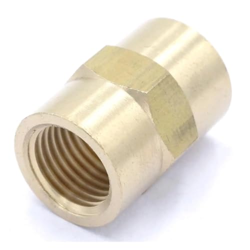 1/4" BSPT x 1/4" NPT Female Hex Nipple Reducer Brass Pipe Fitting Connector Adapter Water Gas Fuel von GJQMIPRKD