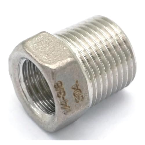 304 Stainless Steel Reducer 3/8" Male Thread to 1/4" Female Thread Reducing Bush adapter Fitting Gas Air Water Fuel von GJQMIPRKD