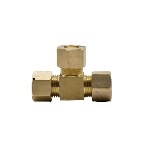 Brass Tee 3 Way Commpression Fitting Union Connector Fit Tube OD 12mm Water Gas Fuel von GJQMIPRKD