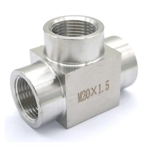Equal M20x1.5mm Female Thread Tee 3 Way 304 Stainless Steel Pipe Fitting Connector Max Pressure 2.5 Mpa von GJQMIPRKD