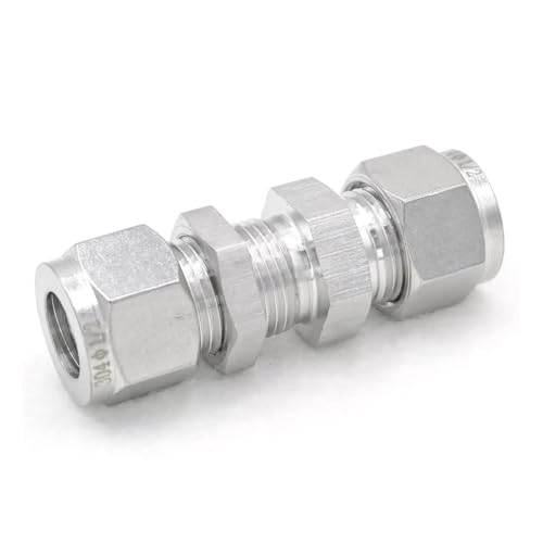 Fit Tube O.D 1/2" Bulkhead 304 Stainless Steel Ferrule Pneumatic Air Compression Pipe Fitting von GJQMIPRKD