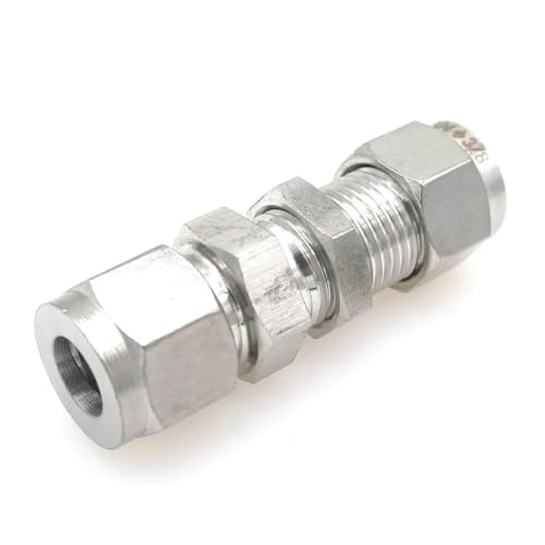 Fit Tube O.D 3/8" Bulkhead 304 Stainless Steel Ferrule Pneumatic Air Compression Pipe Fitting von GJQMIPRKD
