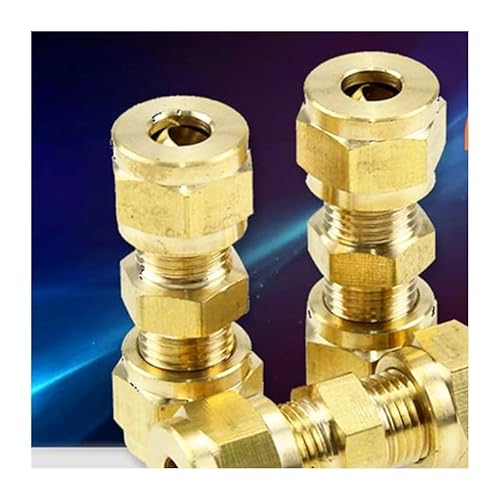 Fit Tube OD 4mm Brass Compression Fitting Union Straight Connector Water Gas Fuel von GJQMIPRKD