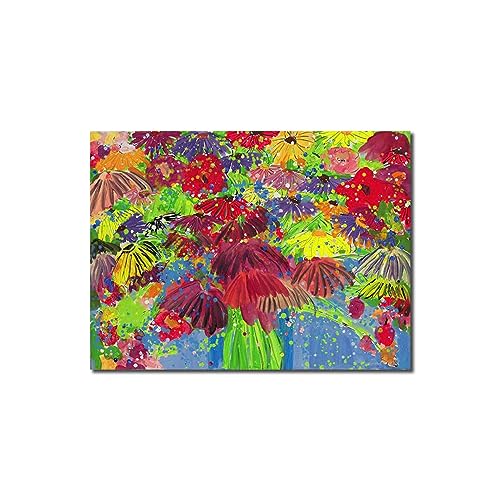 GJRYHXT Abstrakte bunte berühmte Gemälde von Walasse Ting. LeinWand bilder Bild: Chrysanthemen. LeinWand bilderer. Wohnzimmer Dekor Poster 80x105cm nur Leinwand von GJRYHXT
