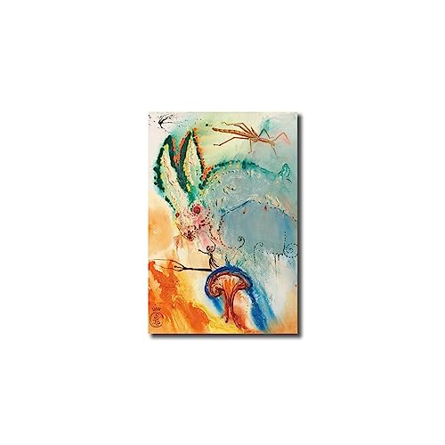 GJRYHXT Berühmte Wandkunst Bild von Salvador Dali: Alice im Wunderland. Kunstgemälde Druck auf Leinwand. Deko-Poster für Wohnzimmer 50x75cm nur Leinwand von GJRYHXT