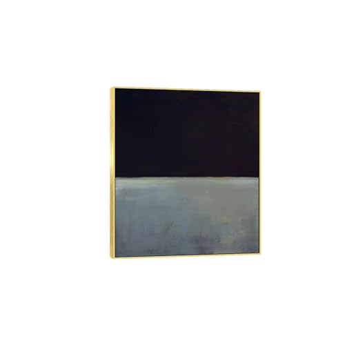 GJRYHXT Mark Rothko Leinwand-Wandkunst Gerahmtes Gemälde: Schwarz auf Grau. Berühmtes Wandkunst Bild. Reproduktionsdruck auf Leinwand. Großes Deko-Poster für Wohnzimmer 80x95cm goldener Rahmen von GJRYHXT