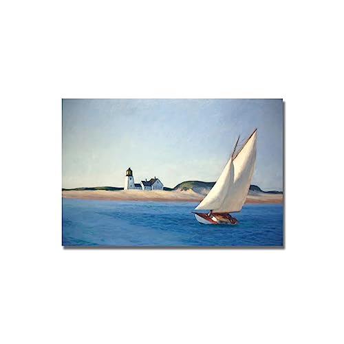 GJRYHXT Wandkunstgemälde von Edward Hopper: Langes Bein. Berühmte Kunstwerk-Reproduktion auf Leinwand. Deko-Poster für Wohnzimmer 80x120cm nur Leinwand von GJRYHXT