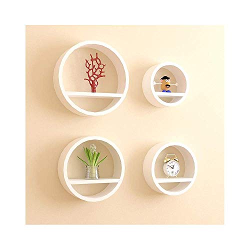GJSN Regal, Wall Mounte Shelf Liner, Runder Schrank Creative Lattice Shelf Tv Hintergrunddekoration,Weiß von GJSN