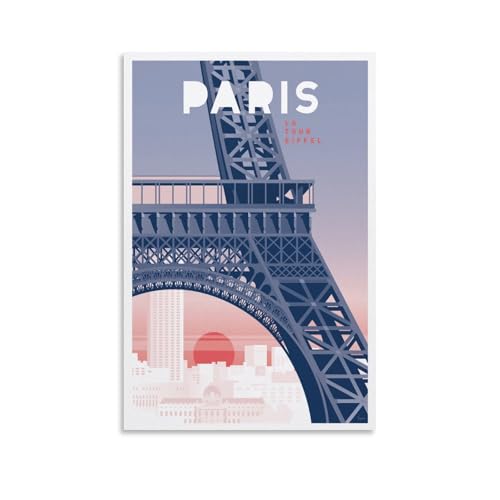GJrjdb Vintage-Reiseposter "Affiche Paris La Tour Eiffel“, 30 x 45 cm von GJrjdb