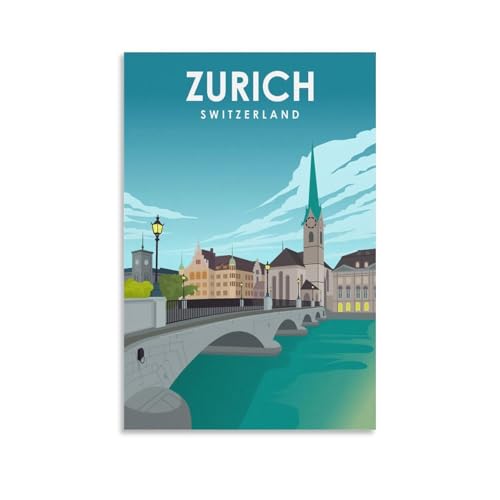 GJrjdb Vintage-Reiseposter Zürich Schweiz, 20 x 30 cm GJrjdb Vintage-Reiseposter Zürich Schweiz, 20 x 30 cm von GJrjdb