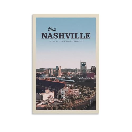 GJrjdb Vitger Travel Poster auf Leinwand, Motiv: Nashville, Wanddekoration, Schlafzimmer, Büro, Poster, Drucke, Wandkunst, rustikale Heimdekoration für Wohnzimmer, 20 x 30 cm GJrjdb Vitger Travel Poster auf Leinwand, Motiv: Nashville, Wanddekoration, Schlafzimmer, Büro, Poster, Drucke, Wandkunst, rustikale Heimdekoration für Wohnzimmer, 20 x 30 cm von GJrjdb