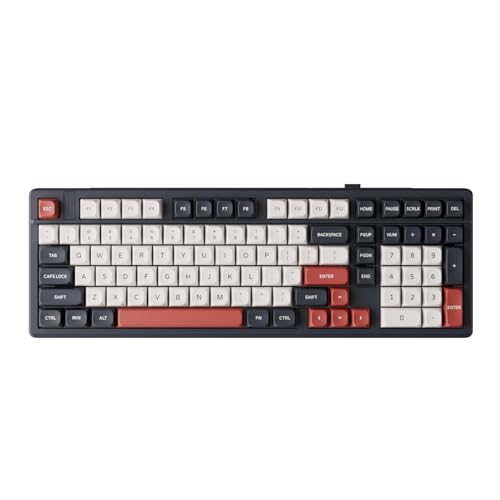 GK GAMAKAY TK101 98% Mechanische Gaming Tastatur mit Nummernpad Hot-Swap-fähig Bluetooth/2.4GHz/Wired RGB PBT Tastenkappen 101 Keys Gasket Gaming Tastatur (Cyan&Grau, Pluto Switch) von GK GAMAKAY