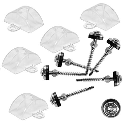 Befestigungs-Set: Spenglerschraube mit Bohrspitze & Bohrflügel + Abstandshalter für Wellplatten mit Sinus-Profil 76/18 (25) von GK