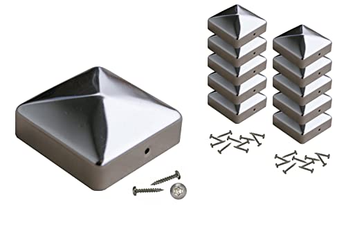 GK Pfostenkappe aus Edelstahl, inkl. Schrauben mit Cutspitze (10, 11 x 11 cm) von GK