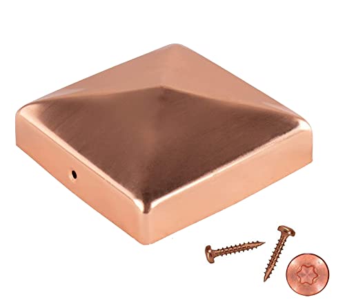 GK Pfostenkappe aus Kupfer inkl. Schrauben mit Cutspitze (1, 7x7 cm) von GK
