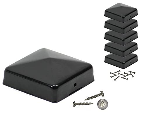 GK Pfostenkappe schwarz beschichtet, inkl. Schrauben mit Cutspitze (5, 7 x 7 cm) von GK