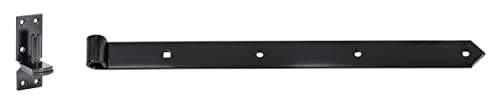 Ladenband-Set, schwarz beschichtet - Ladenband 600 mm lang, Stützhaken Ø 16 mm zum Anschrauben von GK