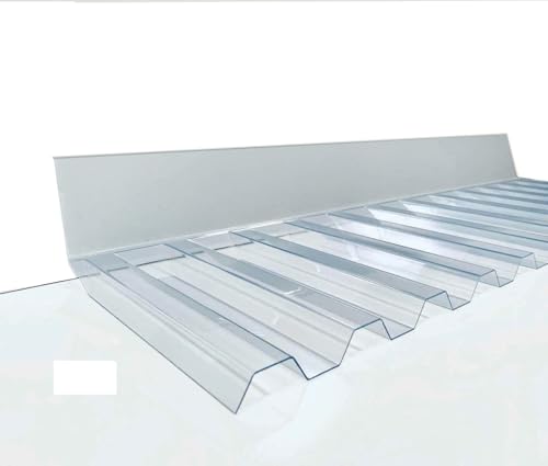 Wandanschluss-Profil für Lichtwellplatten mit Trapezwelle: Profil 70/18. Gesamtlänge ca. 70 cm - Schenkellängen ca. 65 x 150 mm - sehr elastisch, somit an verschiedene Dachneigungen anpassbar von GK