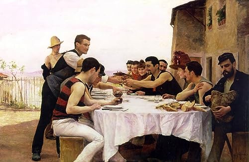 GKAZGQPR Berühmte Gemälde Abstrakte Drucke Berühmte Leinwand Drucken the Meurthe Boating Party by Emile Friant Kunstwerk Dekor für Heimtextilien 60x90cm von GKAZGQPR