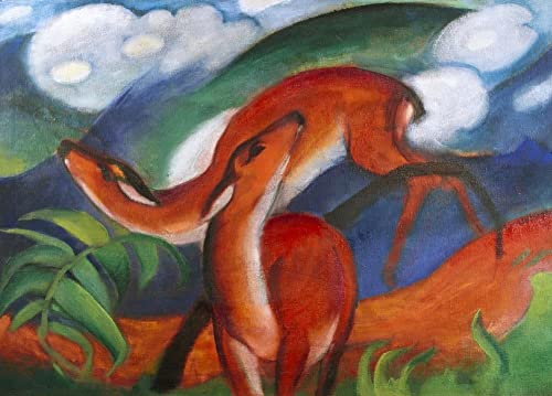 GKAZGQPR Berühmte Gemälde Leinwand Kunstdrucke Ölgemälde auf Leinwand Red deer ii von marc Leinwand Ölgemälde für Schlafzimmer Home Decor 60x90cm GKAZGQPR Berühmte Gemälde Leinwand Kunstdrucke Ölgemälde auf Leinwand Red deer ii von marc Leinwand Ölgemälde für Schlafzimmer Home Decor 60x90cm von GKAZGQPR