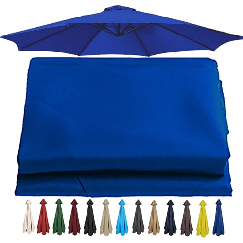 6 Rippen Ersatz-Regenschirmbezug Sonnenschirm-Ersatztuch, 200cm/270cm/300cm, Polyester Markt Tisch Schirmdach, Outdoor Garten Schirme Ersatz Baldachin Abdeckung(Color:Treasure Blue,Size:300cm/6 ribs) von GKGLHSJ