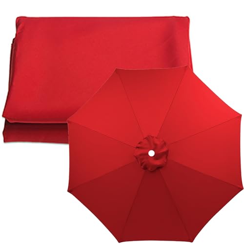GKGLHSJ 2.0M 2.7M 3.0M + 6 Arme/8 Arme Regenschirm Ersatz Sonnenschirm Baldachin Sonnenschirm Ersatzbezug Stoffbezug Für Gartenschirm Sonnenschirm Ersatz Stoffbezug(Color:Big Red,Size:270cm/6 Ribs) von GKGLHSJ