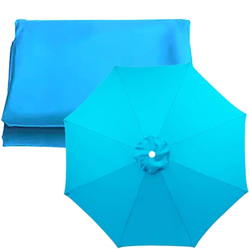 GKGLHSJ 2.0M 2.7M 3.0M + 6 Arme/8 Arme Regenschirm Ersatz Sonnenschirm Baldachin Sonnenschirm Ersatzbezug Stoffbezug Für Gartenschirm Sonnenschirm Ersatz Stoffbezug(Color:Lake Blue,Size:270cm/8 Ribs) von GKGLHSJ