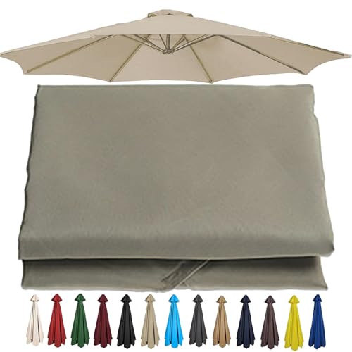 GKGLHSJ 6 Rippen Ersatz-Regenschirmbezug Sonnenschirm-Ersatztuch, 200cm/270cm/300cm, Polyester Markt Tisch Schirmdach, Outdoor Garten Schirme Ersatz Baldachin Abdeckung(Color:Topaz,Size:200cm/6 Ribs) von GKGLHSJ