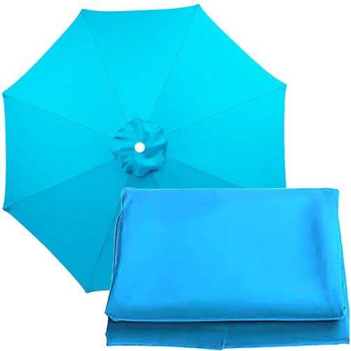 GKGLHSJ Sonnenschirm Ersatzbezug, Ersatz Sonnenschirmdach, 200cm/270cm/300cm, 6 Arme/8 Arme, Ersatz-Gartenschirmbezug (ohne Schirmständer)(Color:Lake Blue,Size:300cm/8 Ribs) von GKGLHSJ