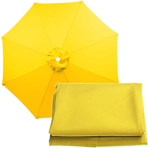 GKGLHSJ Sonnenschirm Ersatzbezug, Ersatz Sonnenschirmdach, 200cm/270cm/300cm, 6 Arme/8 Arme, Ersatz-Gartenschirmbezug (ohne Schirmständer)(Color:Yellow,Size:270cm/8 Ribs) von GKGLHSJ