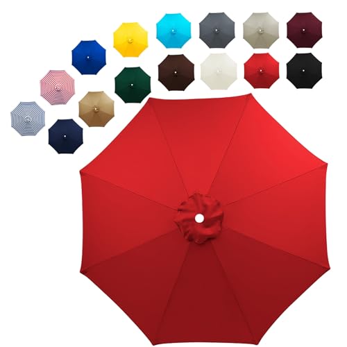 GKGLHSJ Sonnenschirm-Ersatztuch, 2.0m/2.7m/3.0m, 6 Arme/8 Arme, Ersatz-Gartenschirmbezug, Ersatz-Schirmdach, Markttisch-Sonnenschirm-Ersatzdach(Color:Big Red,Size:300cm/8 Ribs) von GKGLHSJ