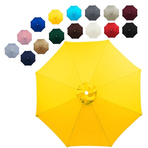 GKGLHSJ Sonnenschirm-Ersatztuch, 2.0m/2.7m/3.0m, 6 Arme/8 Arme, Ersatz-Gartenschirmbezug, Ersatz-Schirmdach, Markttisch-Sonnenschirm-Ersatzdach(Color:Yellow,Size:200cm/6 Ribs) von GKGLHSJ