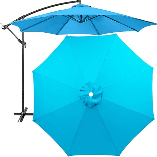 Sonnenschirmabdeckung Regenschirm Ersatz-Überdachung, Ersatz-Schirmdach, Ersatz-Sonnenschirmtuch Für 270cm-8 Arme 300cm-8 Arme (nur Dachdach)(Color:Lake Blue,Size:300cm/8 ribs) von GKGLHSJ