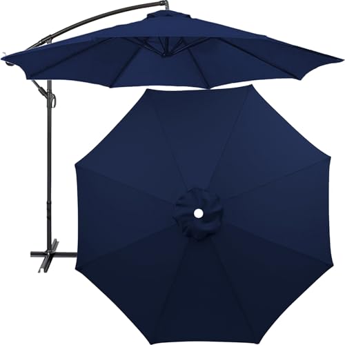 Sonnenschirmabdeckung Regenschirm Ersatz-Überdachung, Ersatz-Schirmdach, Ersatz-Sonnenschirmtuch Für 270cm-8 Arme 300cm-8 Arme (nur Dachdach)(Color:Navy,Size:300cm/8 ribs) von GKGLHSJ