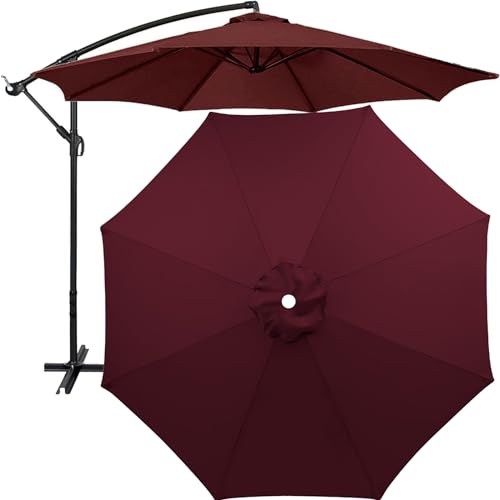 Sonnenschirmabdeckung Regenschirm Ersatz-Überdachung, Ersatz-Schirmdach, Ersatz-Sonnenschirmtuch Für 270cm-8 Arme 300cm-8 Arme (nur Dachdach)(Color:Wine Red,Size:300cm/8 ribs) von GKGLHSJ