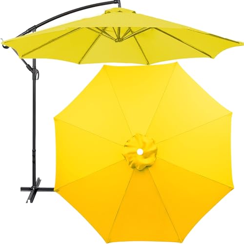 Sonnenschirmabdeckung Regenschirm Ersatz-Überdachung, Ersatz-Schirmdach, Ersatz-Sonnenschirmtuch Für 270cm-8 Arme 300cm-8 Arme (nur Dachdach)(Color:Yellow,Size:300cm/8 ribs) von GKGLHSJ