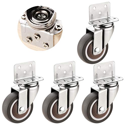 Drehrad mit Kugeln, Niedriges Profil, L-förmig, doppelt verriegelbar, 360-Grad-Lenkrollen, 4er-Pack, mehrere Größen(Universal,38mm/1.5in) von GKIRQVPE