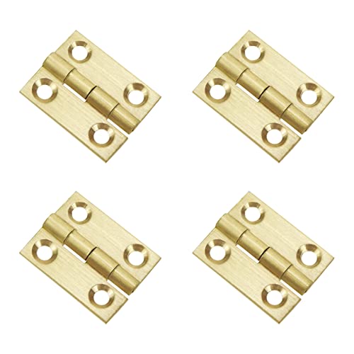 GKIRQVPE ，Ipager, nägel mit metallplatten， Messing-Schrankscharnier mit Befestigungsschrauben, mehrere Größen, 4er-Pack(1 Inch) von GKIRQVPE