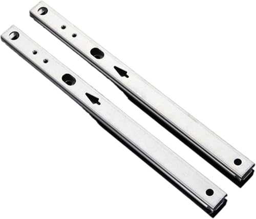 GKIRQVPE Aluminium Silber Schublade Schienen 17 mm breite Schubladenführungen mit Stahlkugellager, Mikroführung, 2 Stück, mehrere Größen(17MM 10inch 246mm) von GKIRQVPE