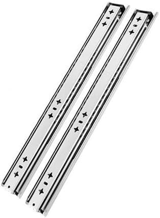 GKIRQVPE Aluminium Silber Schublade Schienen 53 mm Kugellager-Schubladenführungen, 2er-Pack, Vollauszug, Soft-Close, 128 kg Tragkraft von GKIRQVPE