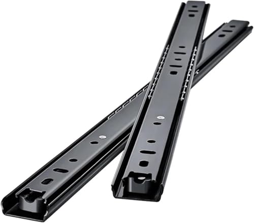 GKIRQVPE Aluminium Silber Schublade Schienen Schubladenführungen 8-20 Zoll, kaltgewalzter Stahl, Soft-Close, Vollauszug, Zweiteiliger Schrank(Dg205 14 Inch) von GKIRQVPE