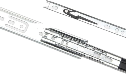 GKIRQVPE Aluminium Silber Schublade Schienen Schubladenführungen mit DREI Schienen, 2er-Pack, 10-20 Zoll(14 inch 35cm) von GKIRQVPE