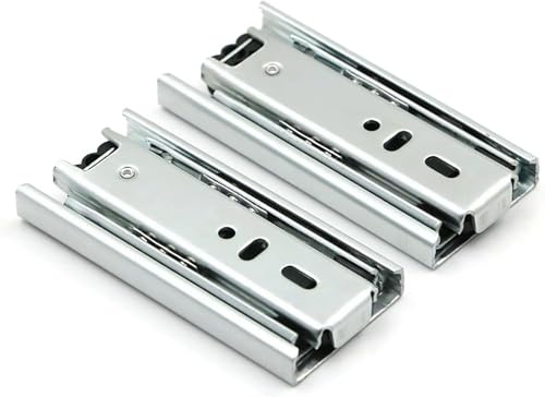 GKIRQVPE Aluminium Silber Schublade Schienen Schubladenführungen mit Metallkugellager, 3-Fach, Vollauszug, seitliche Montage, 160 mm, 45 kg, Silber, 2 Stück(10pcs) von GKIRQVPE
