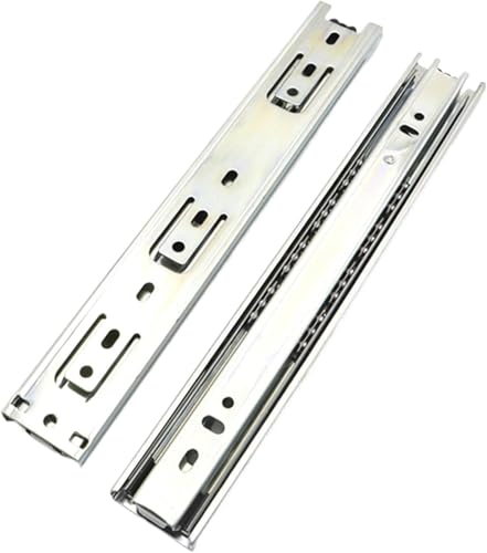 GKIRQVPE Aluminium Silber Schublade Schienen Schubladenschienen, dreiteilig, Soft-Close, Teleskop, 10-16 Zoll, 2 Stück(10inch) von GKIRQVPE
