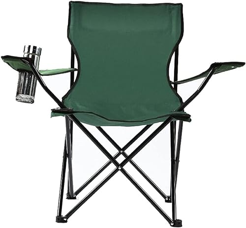 GKIRQVPE Folding Chair Camping， Tragbarer Campingstuhl Ultraleichter Klappstuhl, kann 220 Pfund tragen, mit Getränkehalter, Outdoor, Reisen, Innenbereich von GKIRQVPE